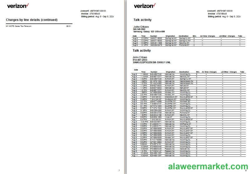 USA New Jersey Verizon utility 7-8 scr